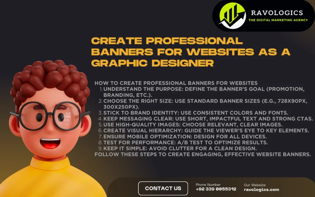 Create Professional Banners for Websites As A Graphic Designer